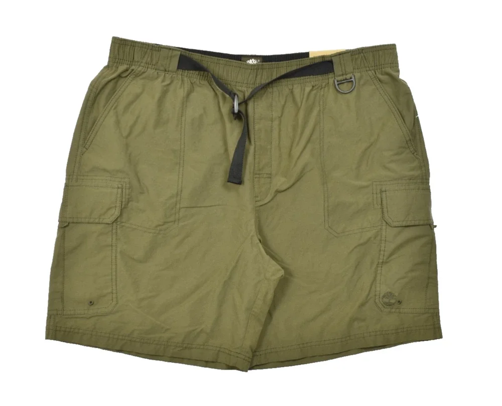 Timberland Men's XXL Green Cargo Shorts Cotton Blend Belted Utility Gorpcore NEW